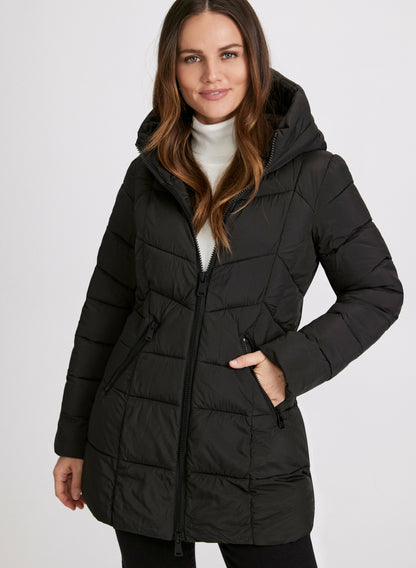 Women Recycled Material Puffer Coat Black | Melanie Lyne