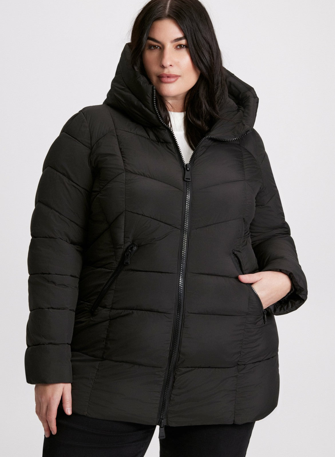 Women Recycled Material Puffer Coat Black | Melanie Lyne