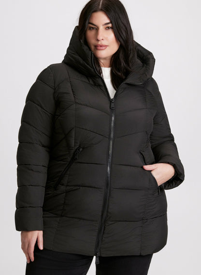 Women Recycled Material Puffer Coat Black | Melanie Lyne