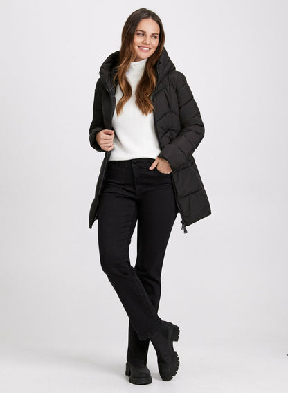 Women Recycled Material Puffer Coat Black | Melanie Lyne