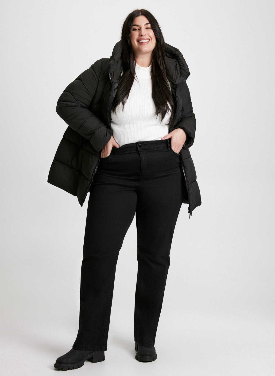 Women Recycled Material Puffer Coat Black | Melanie Lyne