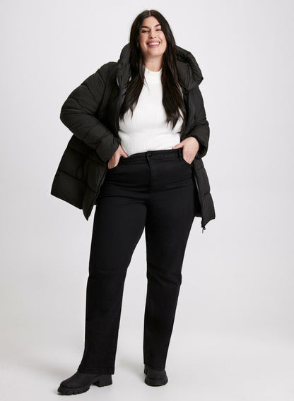 Women Recycled Material Puffer Coat Black | Melanie Lyne