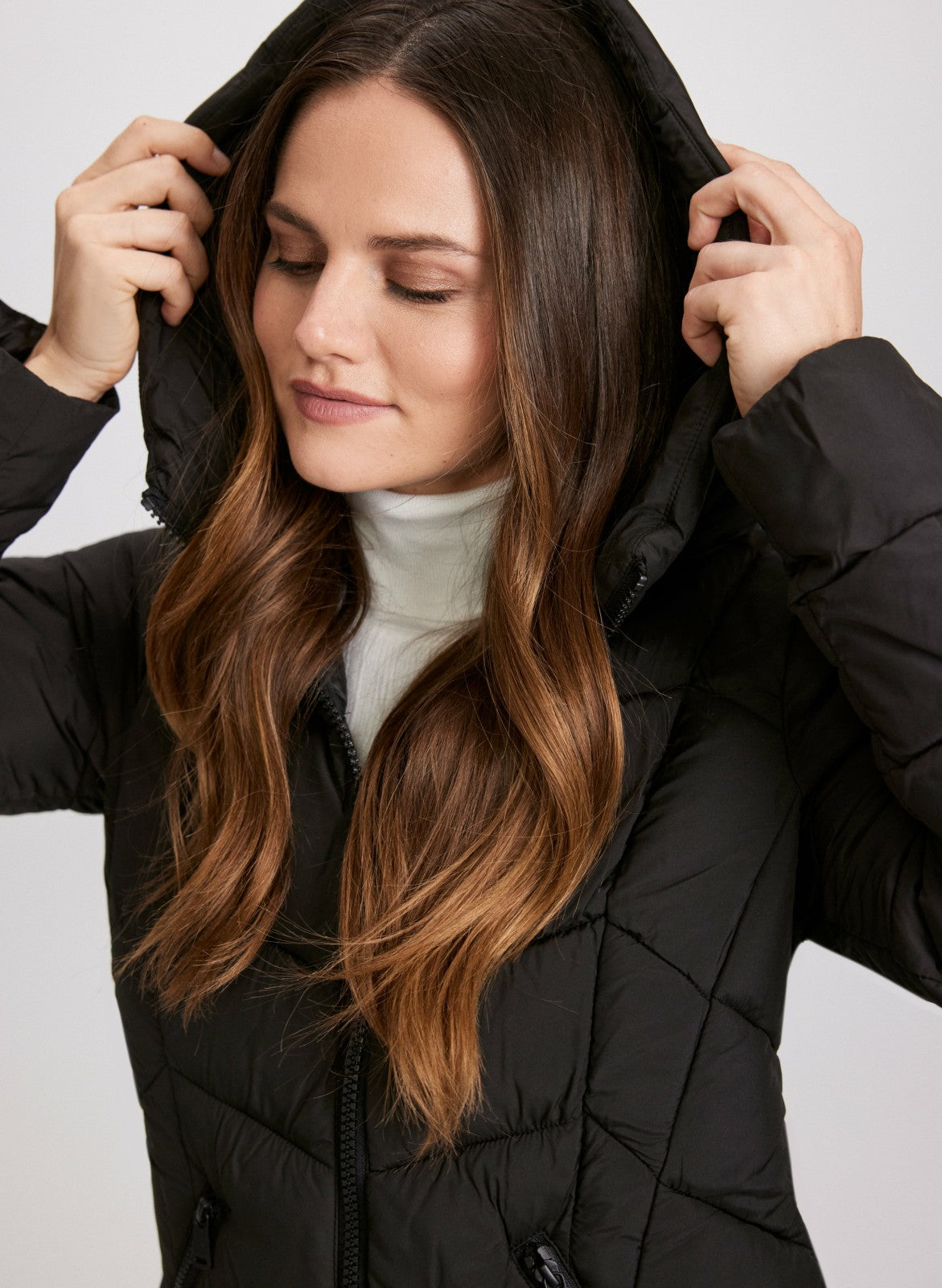 Women Recycled Material Puffer Coat Black | Melanie Lyne