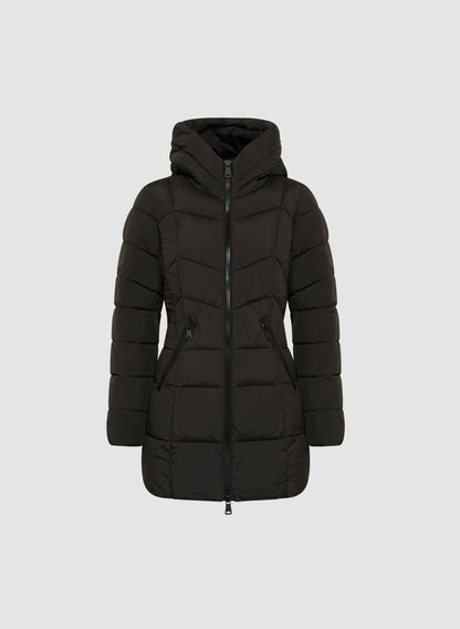 Women Recycled Material Puffer Coat Black | Melanie Lyne