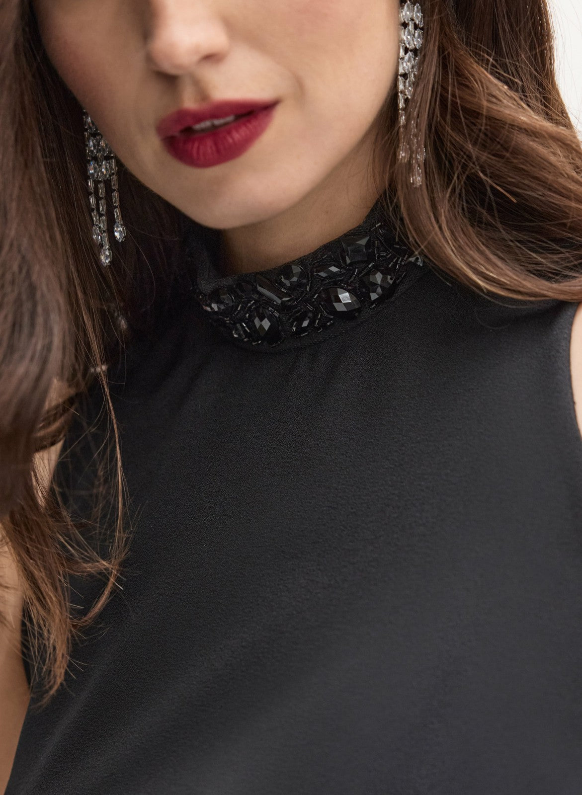 Women Sleeveless Crepe Dress Black | Melanie Lyne