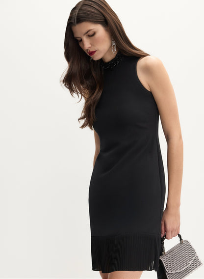 Women Sleeveless Crepe Dress Black | Melanie Lyne