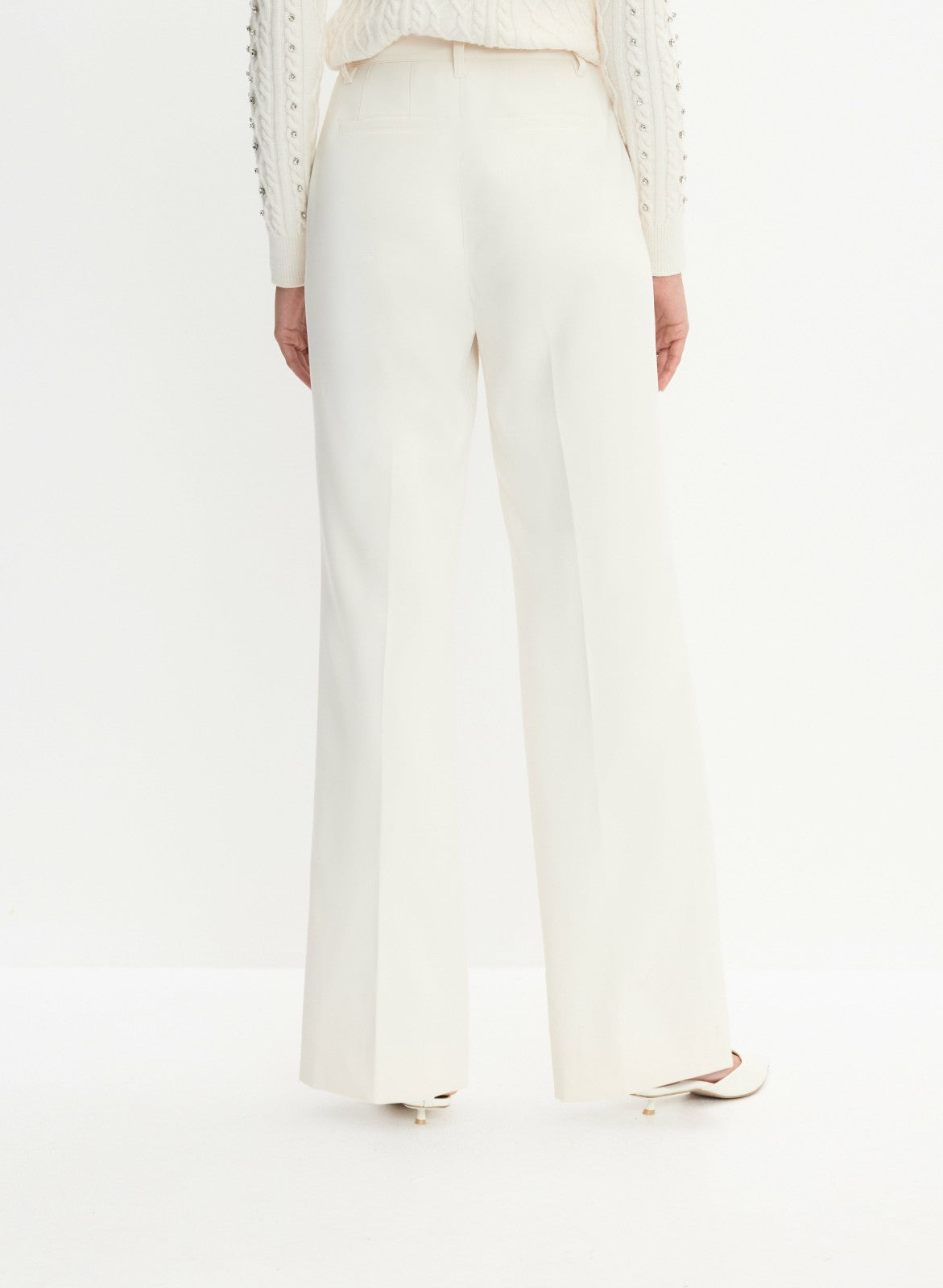Women Wide-Leg Pintuck Pants Panna | Melanie Lyne
