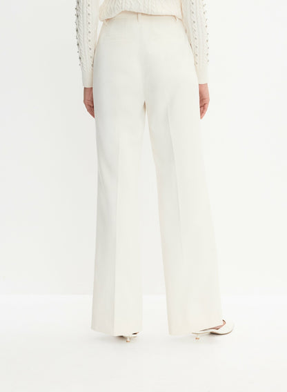 Women Wide-Leg Pintuck Pants Panna | Melanie Lyne