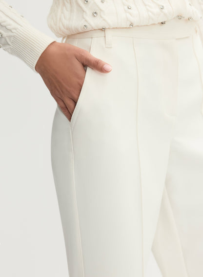Women Wide-Leg Pintuck Pants Panna | Melanie Lyne