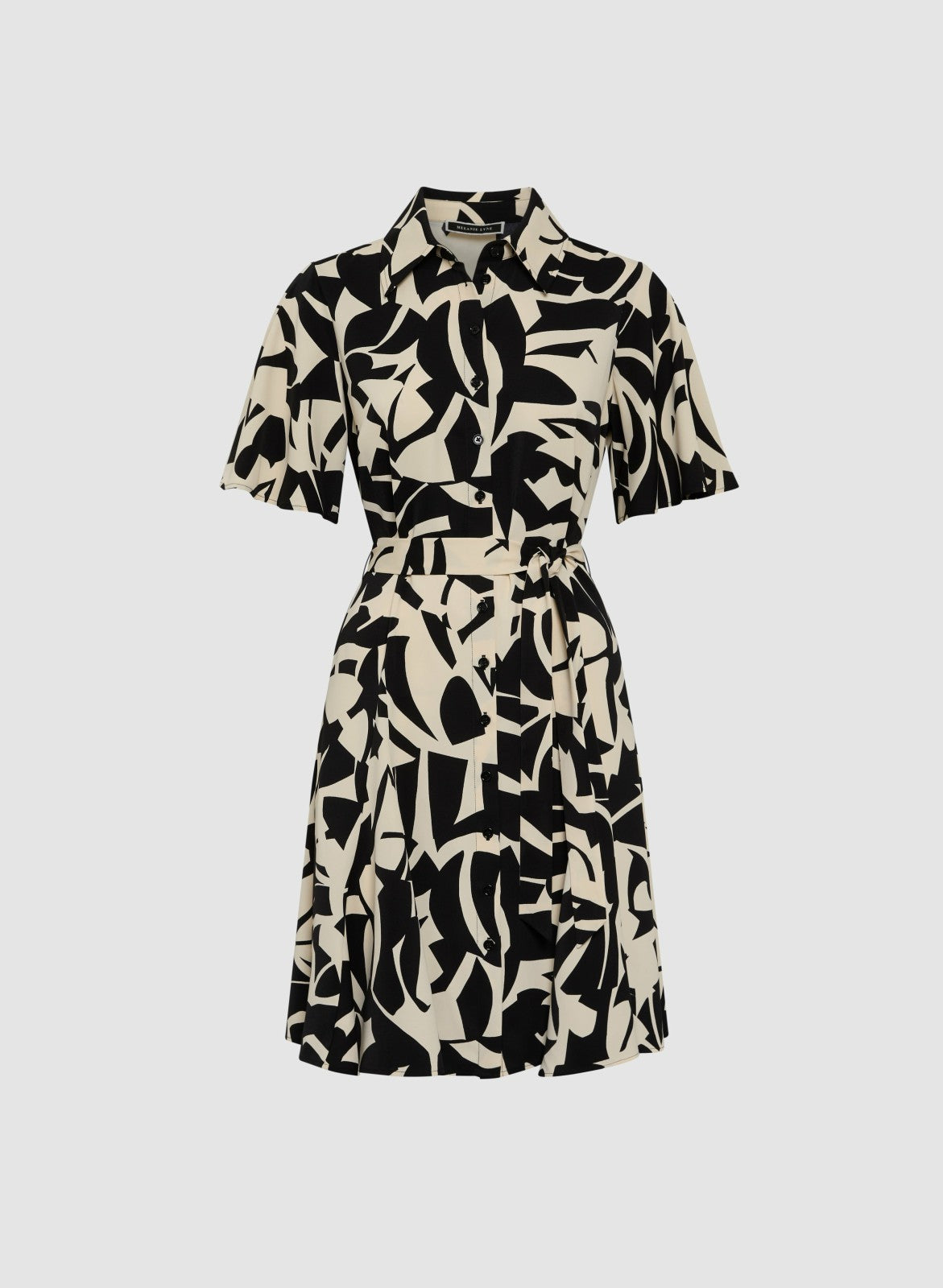 Women Geometric Print Shirt-Dress Black & White | Melanie Lyne