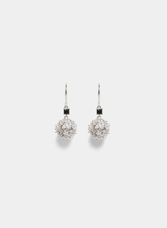 Women Crystal Dangle Earrings Silver | Melanie Lyne