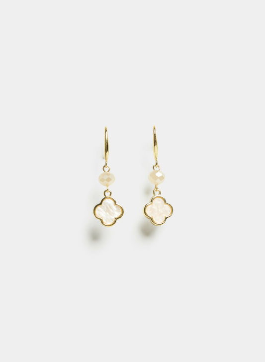 Women Clover Drop Earrings White | Melanie Lyne