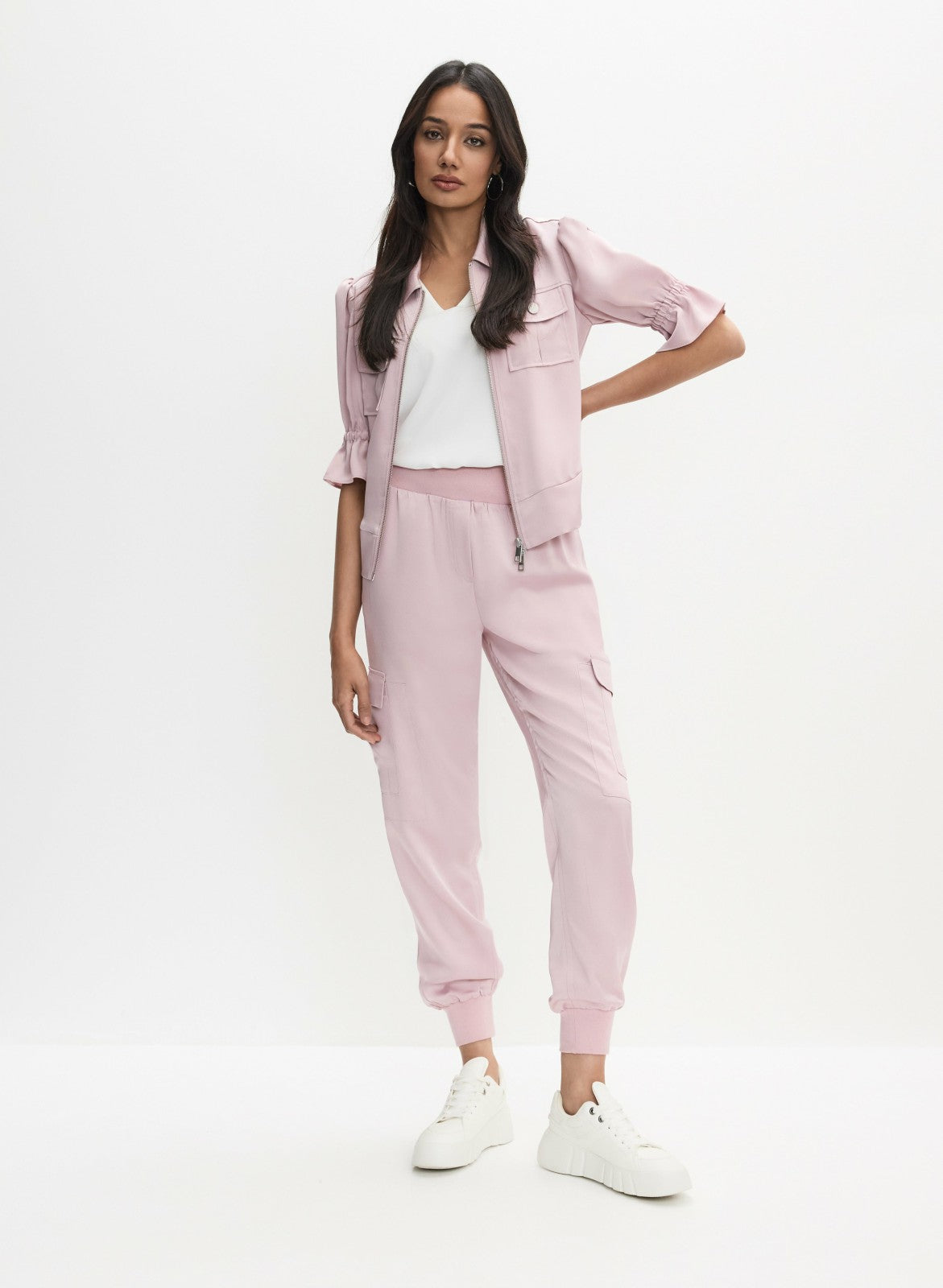 Women Ruffle Short Sleeve Jacket French Rose | Melanie Lyne