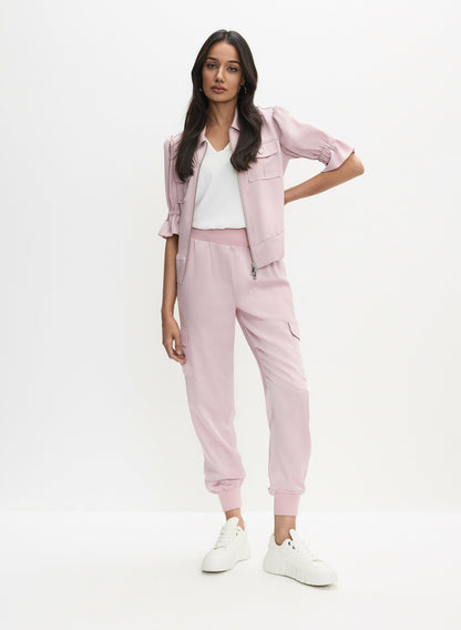 Women Ruffle Short Sleeve Jacket French Rose | Melanie Lyne