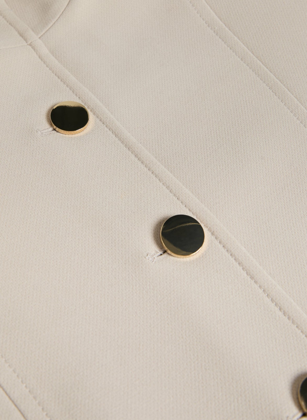 Women Button Tricotine Coat Natural Beige | Melanie Lyne