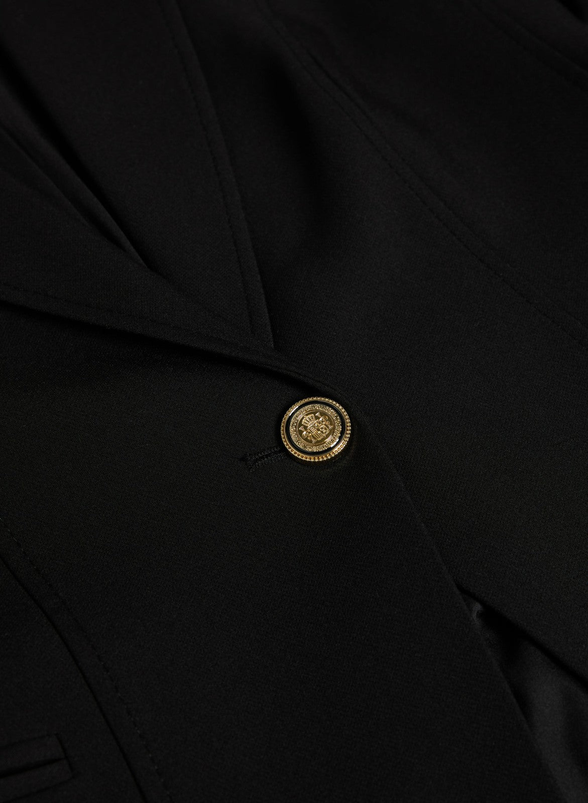 Women Embossed Button Blazer Black | Melanie Lyne