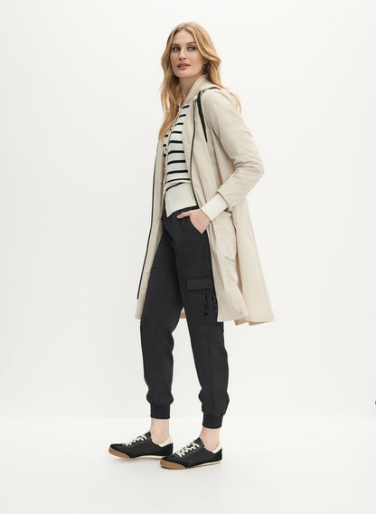 Women Joseph Ribkoff - Hooded Zip-Front Coat Oatmeal | Melanie Lyne