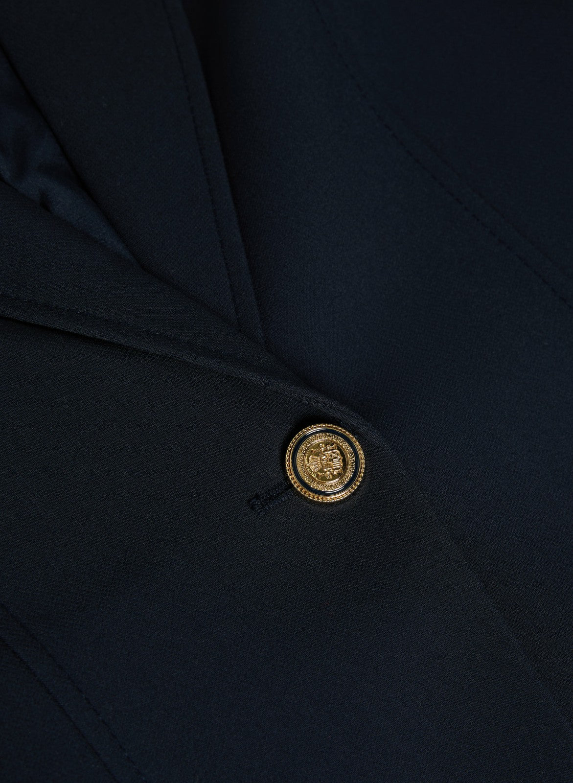 Women Embossed Button Blazer Dark Navy | Melanie Lyne