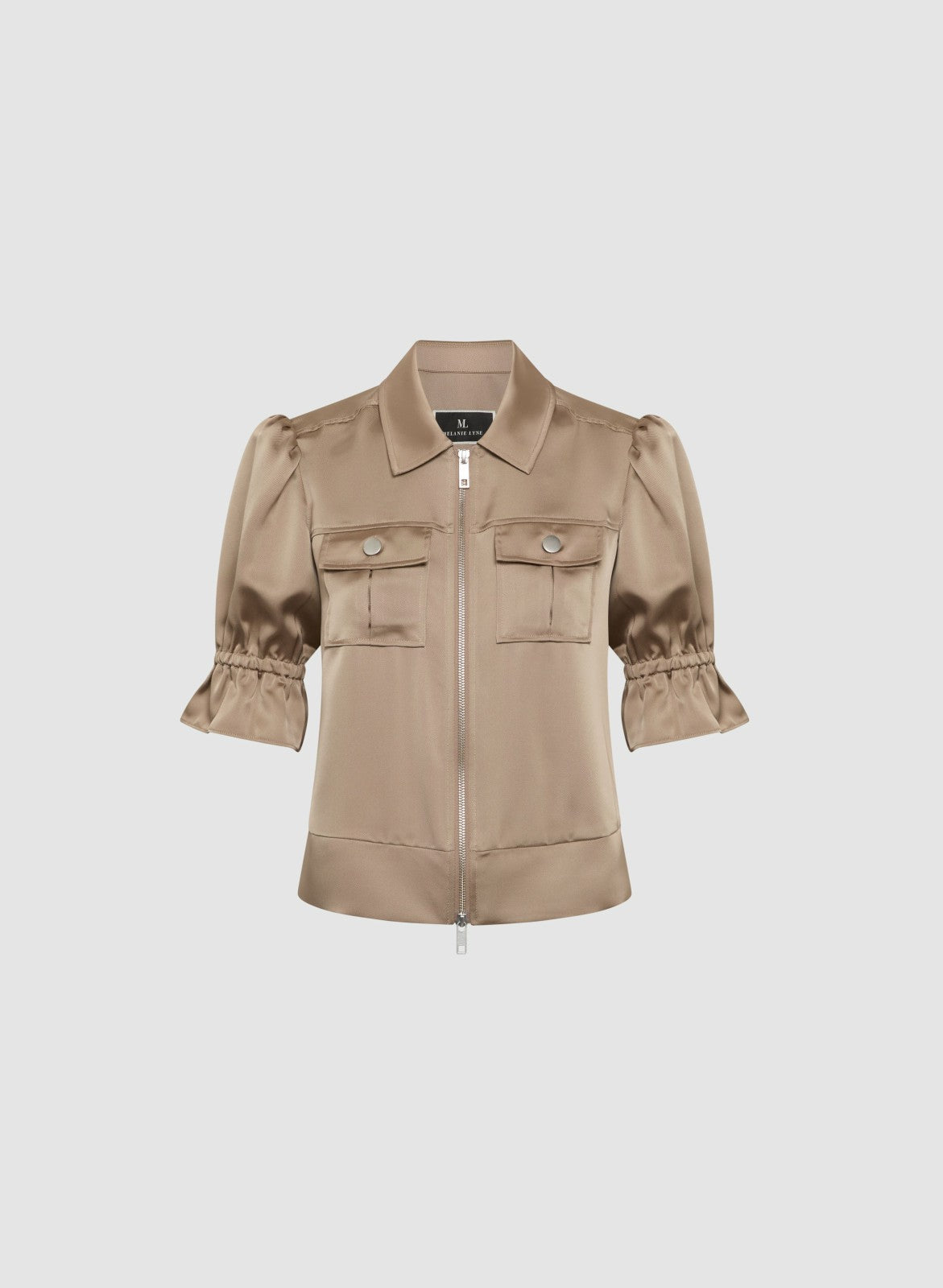 Women Ruffle Short Sleeve Jacket French Canvas | Melanie Lyne