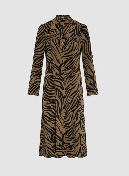 Women Zebra Print Shirt Dress Green Pattern | Melanie Lyne