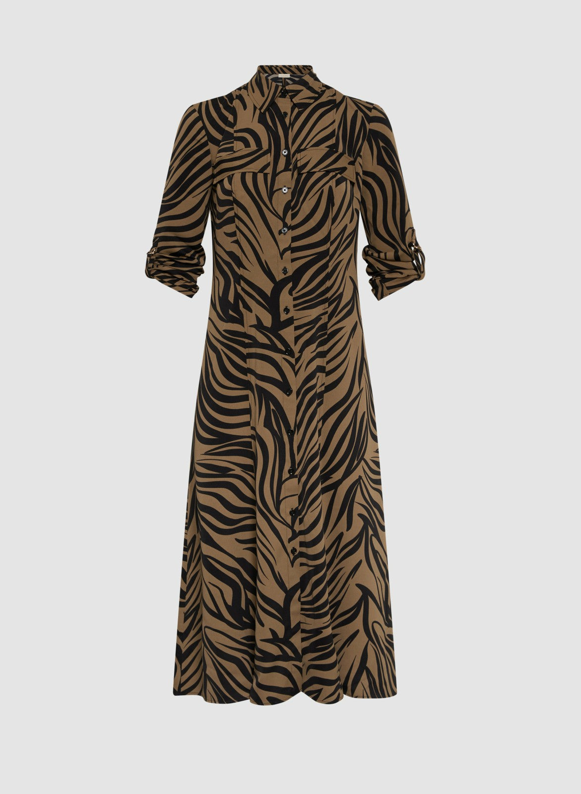 Women Zebra Print Shirt Dress Green Pattern | Melanie Lyne