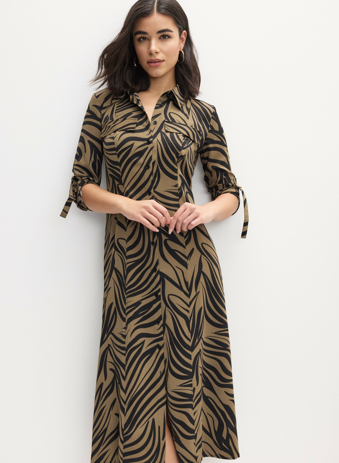 Women Zebra Print Shirt Dress Green Pattern | Melanie Lyne