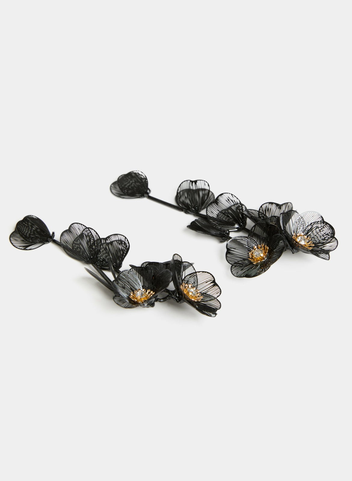 Women Floral Mesh Earrings Black | Melanie Lyne