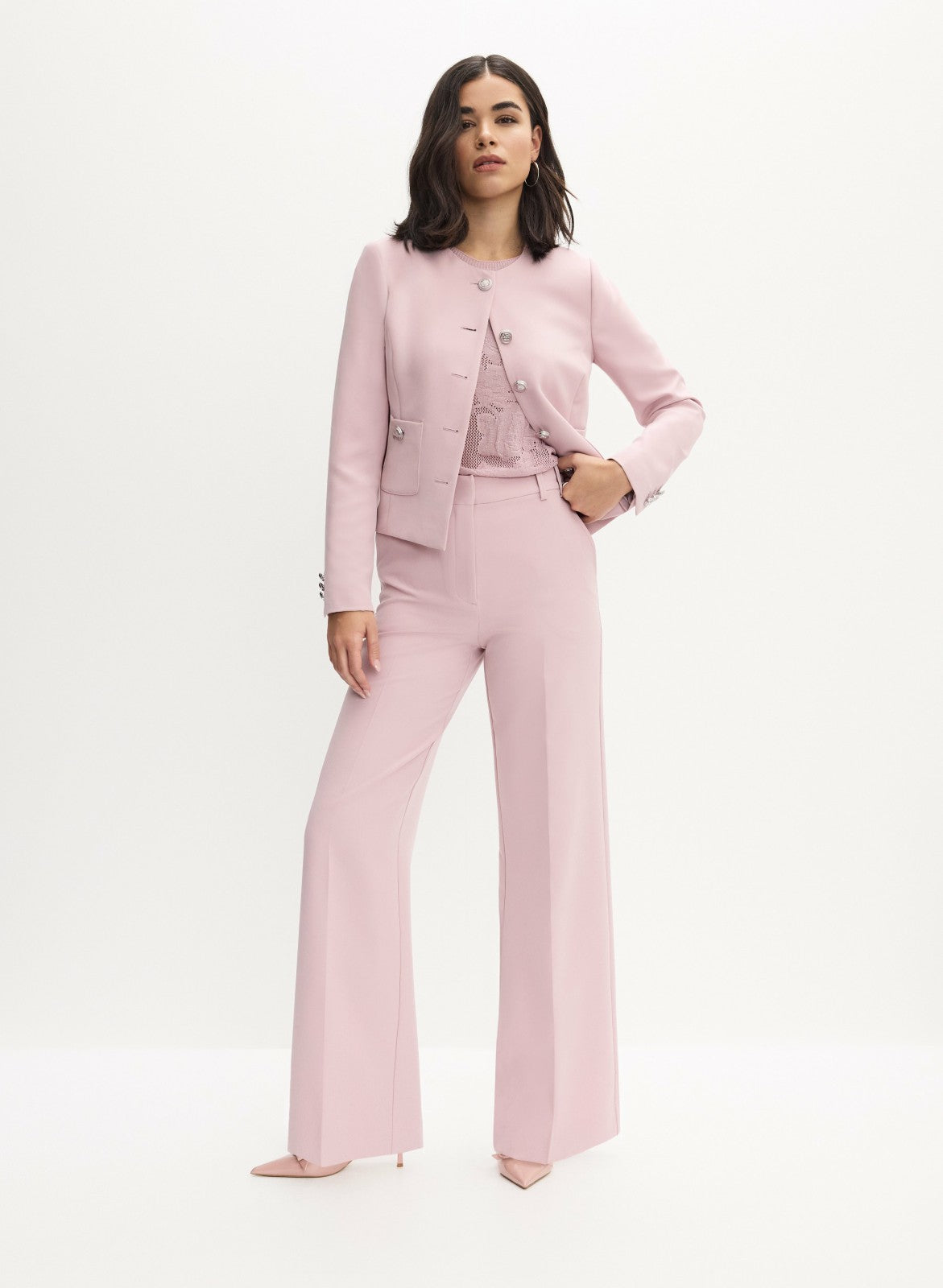 Women Soho Wide Leg Pants French Rose | Melanie Lyne