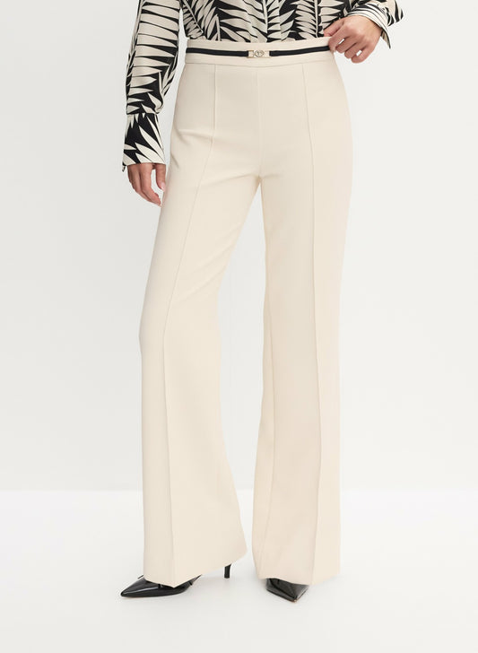 Women Contrast Belt Pants Alabaster | Melanie Lyne