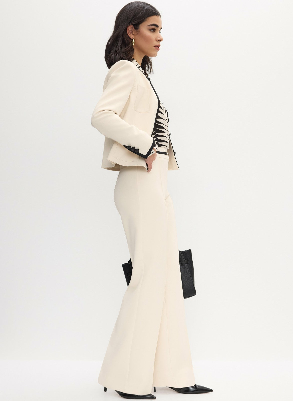 Women Contrast Belt Pants Alabaster | Melanie Lyne