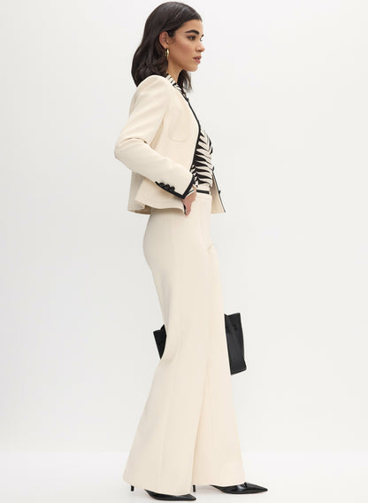 Women Contrast Belt Pants Alabaster | Melanie Lyne