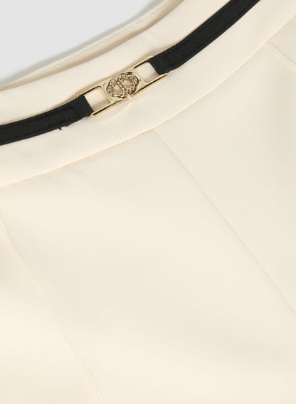 Women Contrast Belt Pants Alabaster | Melanie Lyne