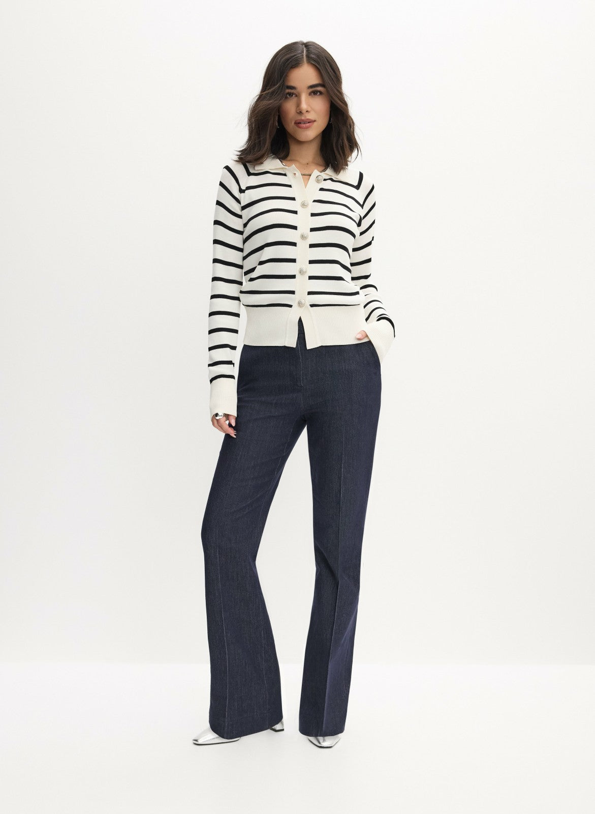Women Flare-Leg Denim Pants Rinse Tint | Melanie Lyne