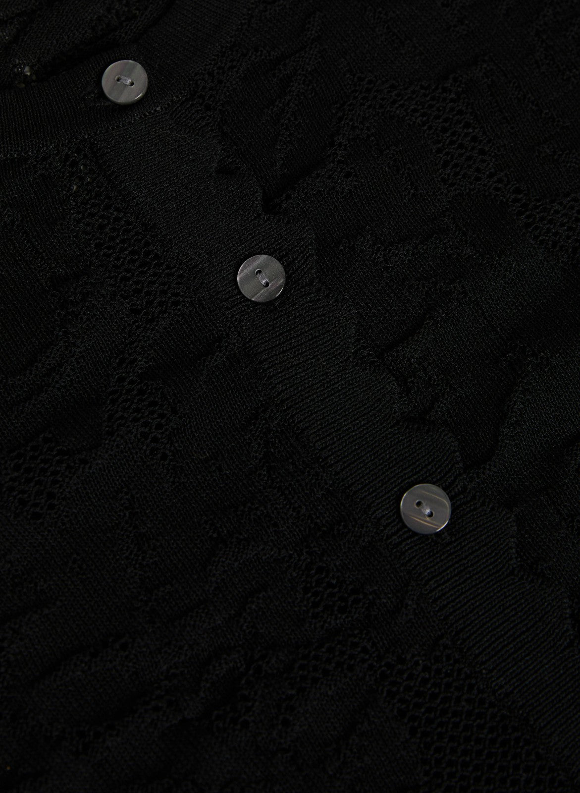 Women Open-Knit Rose Cardigan Black | Melanie Lyne