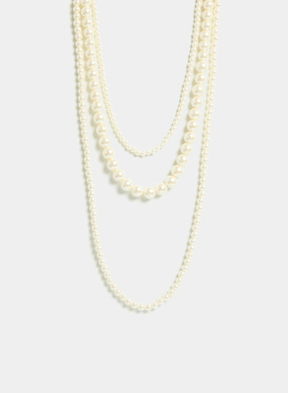 Women Tiered Pearl Necklace Pearl | Melanie Lyne