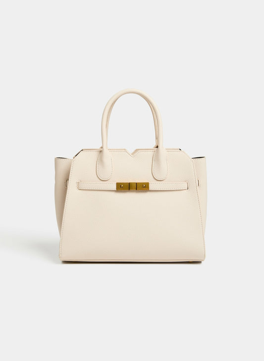 Women Pebble Grain Handbag Light Beige | Melanie Lyne