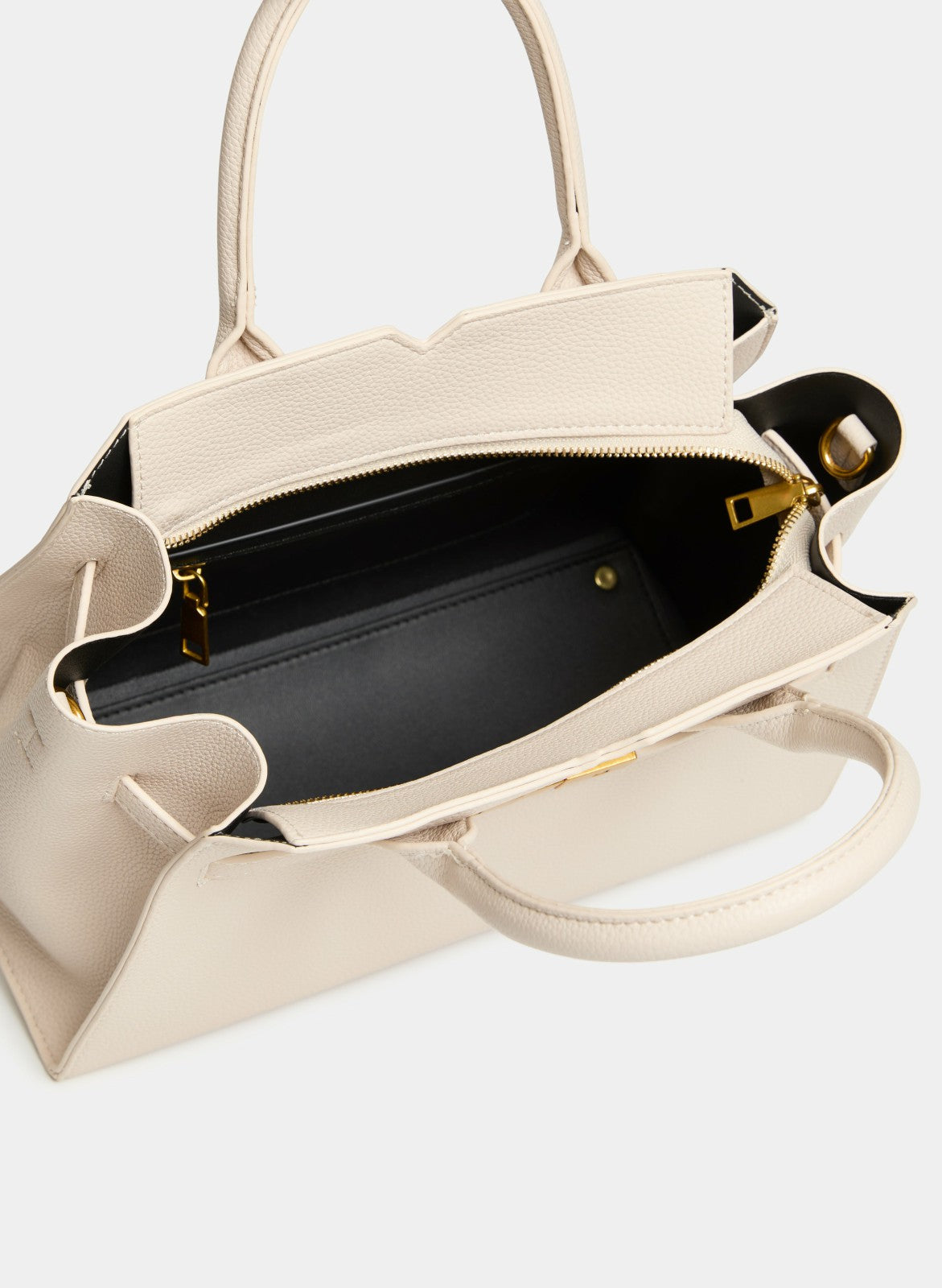 Women Pebble Grain Handbag Light Beige | Melanie Lyne