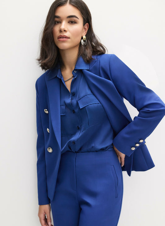 Women Double Breasted Blazer Ocean Blue | Melanie Lyne