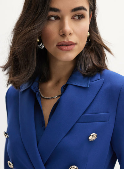 Women Double Breasted Blazer Ocean Blue | Melanie Lyne