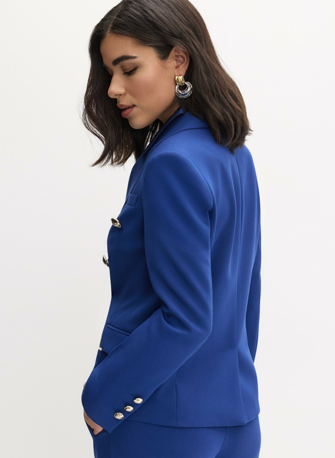 Women Double Breasted Blazer Ocean Blue | Melanie Lyne