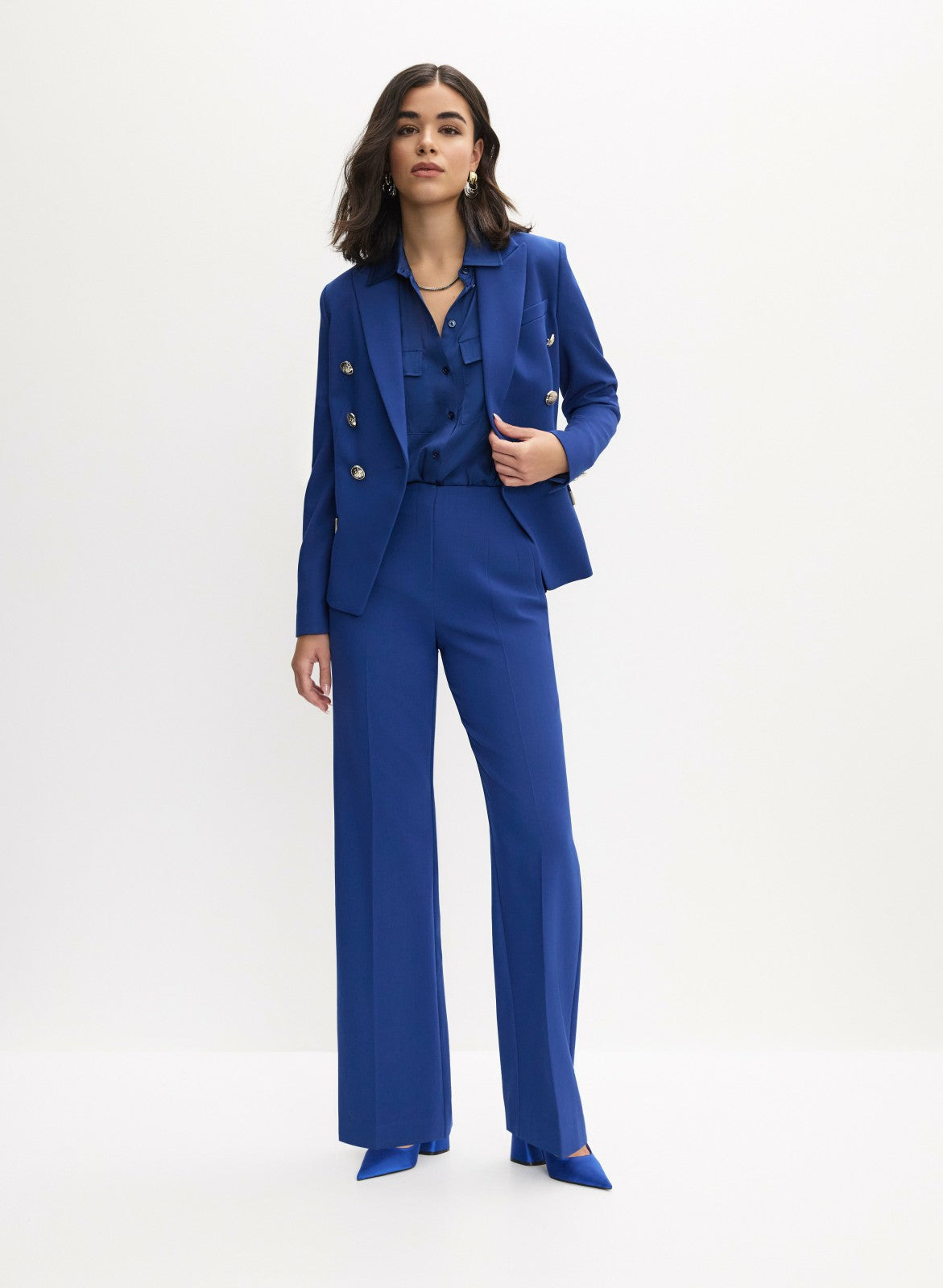 Women Double Breasted Blazer Ocean Blue | Melanie Lyne