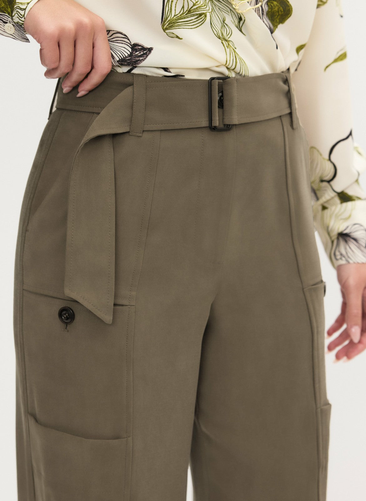 Women Twill Utility Pants Capers | Melanie Lyne