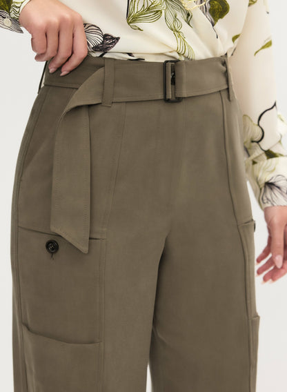 Women Twill Utility Pants Capers | Melanie Lyne