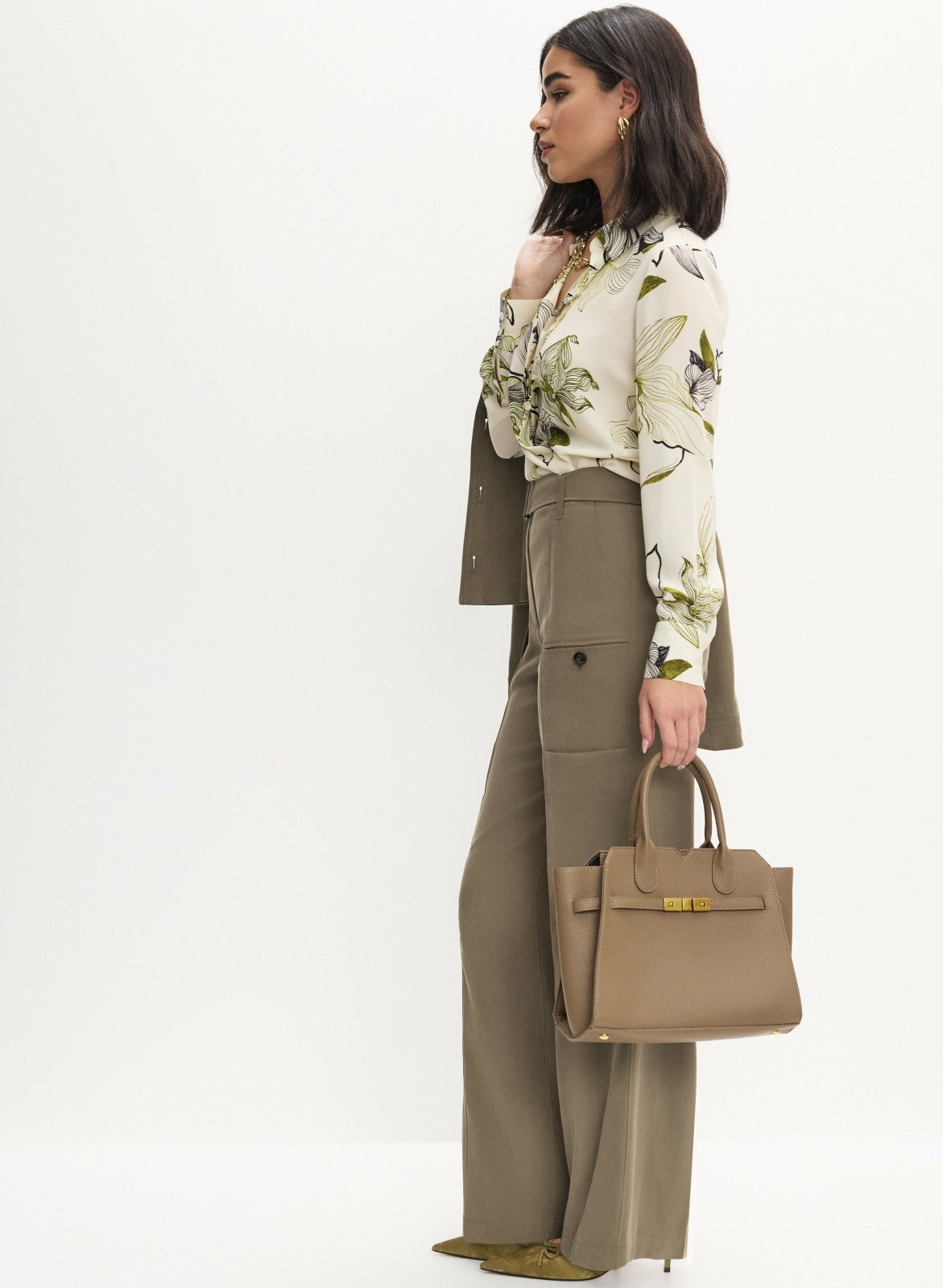 Women Twill Utility Pants Capers | Melanie Lyne