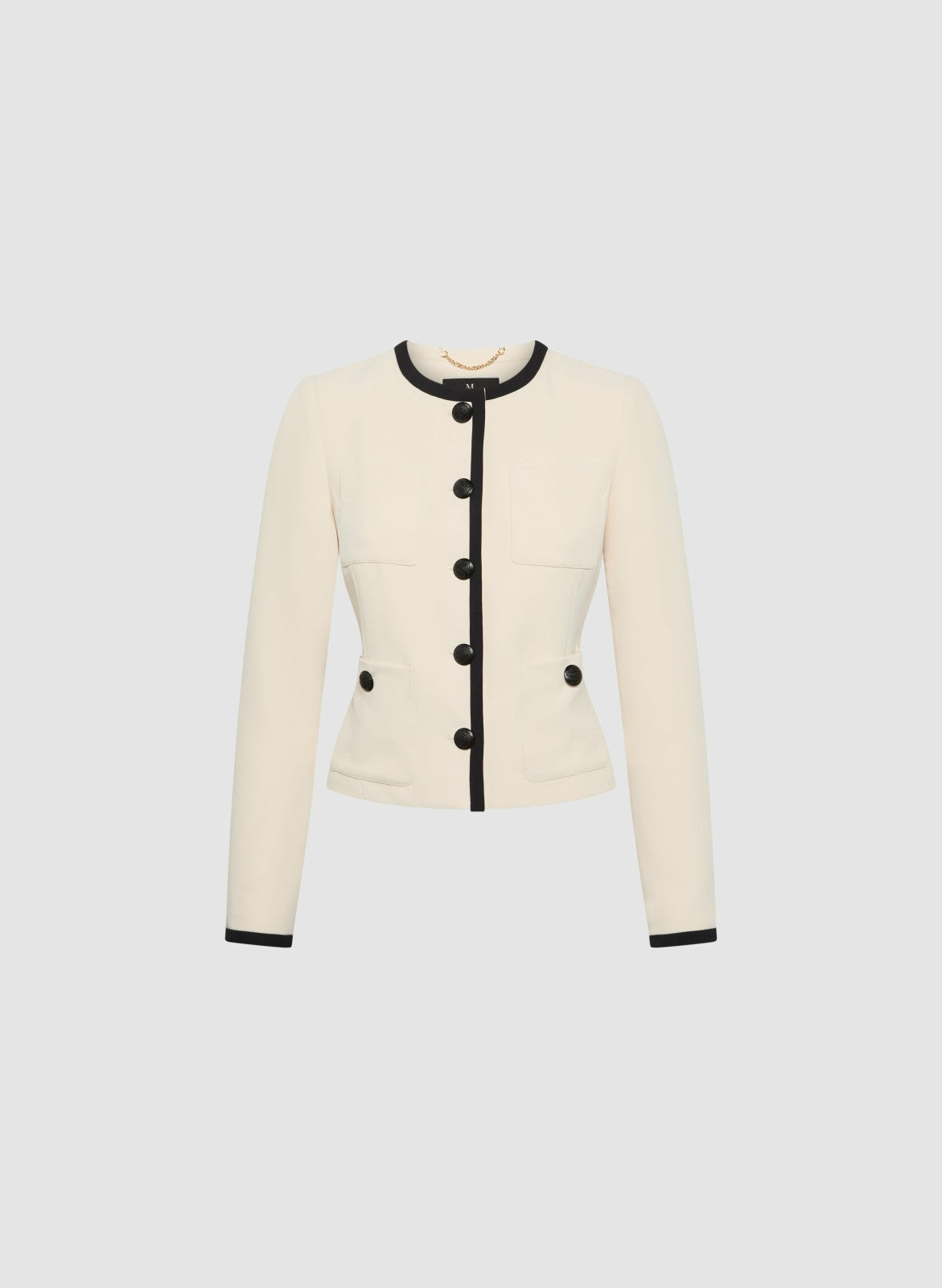 Women Contrast Trim Jacket Alabaster | Melanie Lyne
