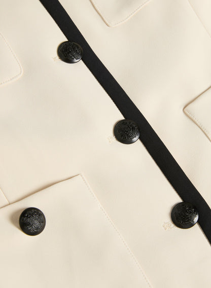 Women Contrast Trim Jacket Alabaster | Melanie Lyne