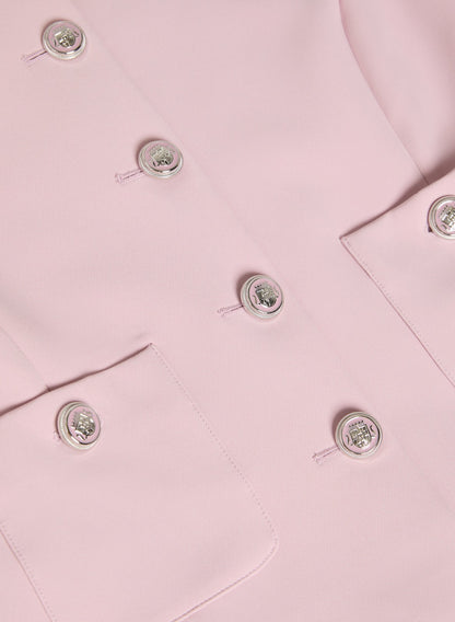 Women Short Collarless Jacket French Rose | Melanie Lyne