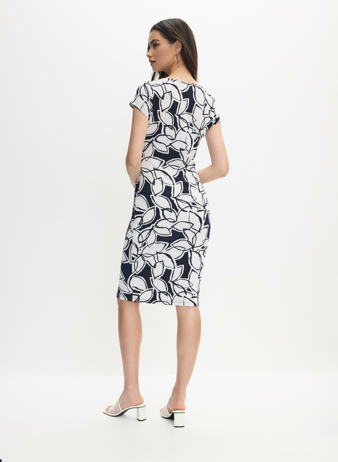 Women Joseph Ribkoff - Petal Print Dress Blue Pattern | Melanie Lyne