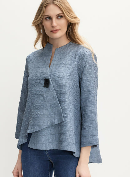 Women Joseph Ribkoff - Textured Woven Blazer Royal Blue | Melanie Lyne