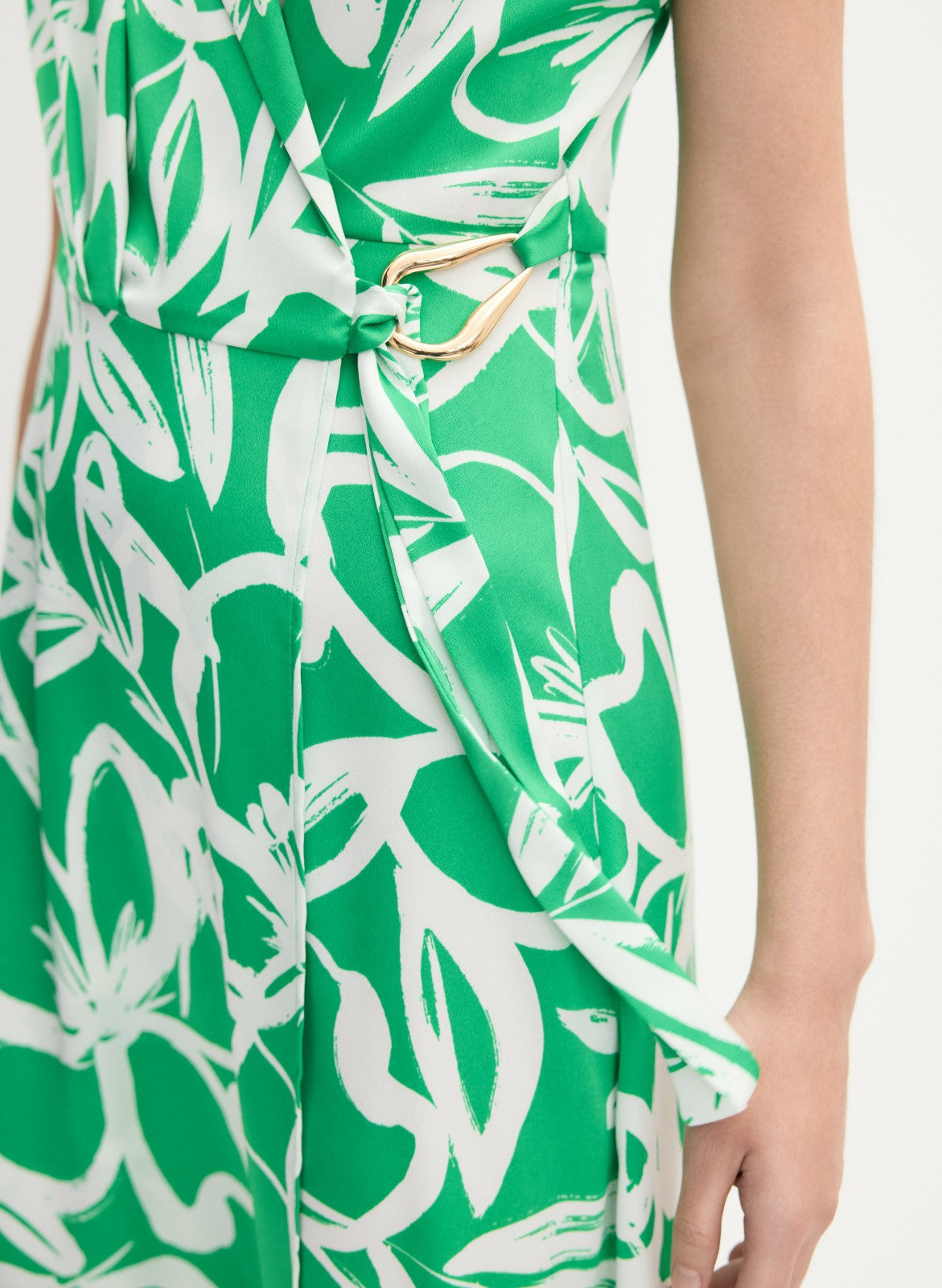 Women Joseph Ribkoff - Floral Wrap-Over Dress Green Pattern | Melanie Lyne